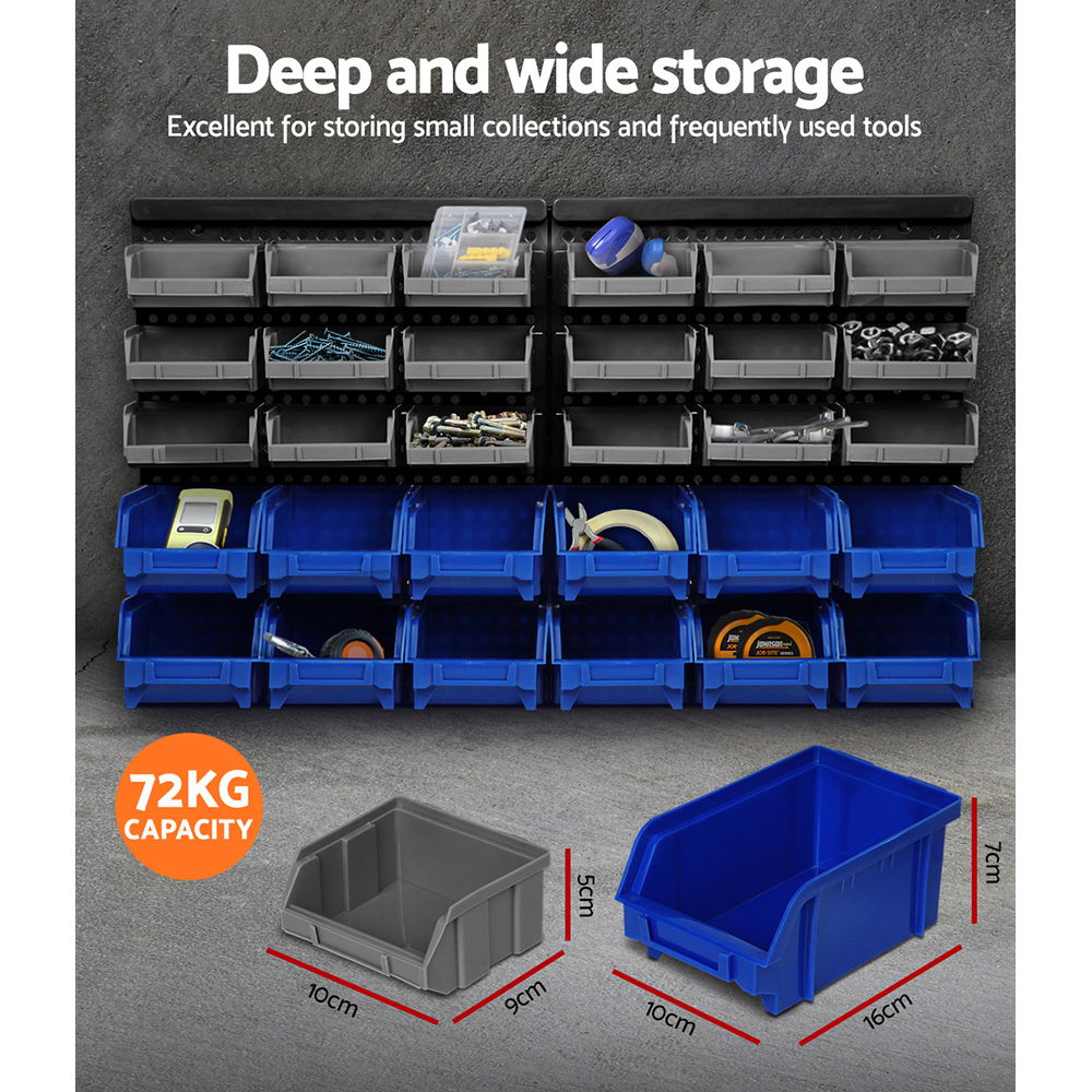 Marlook 60 Storage Bin Rack Wall Mounted