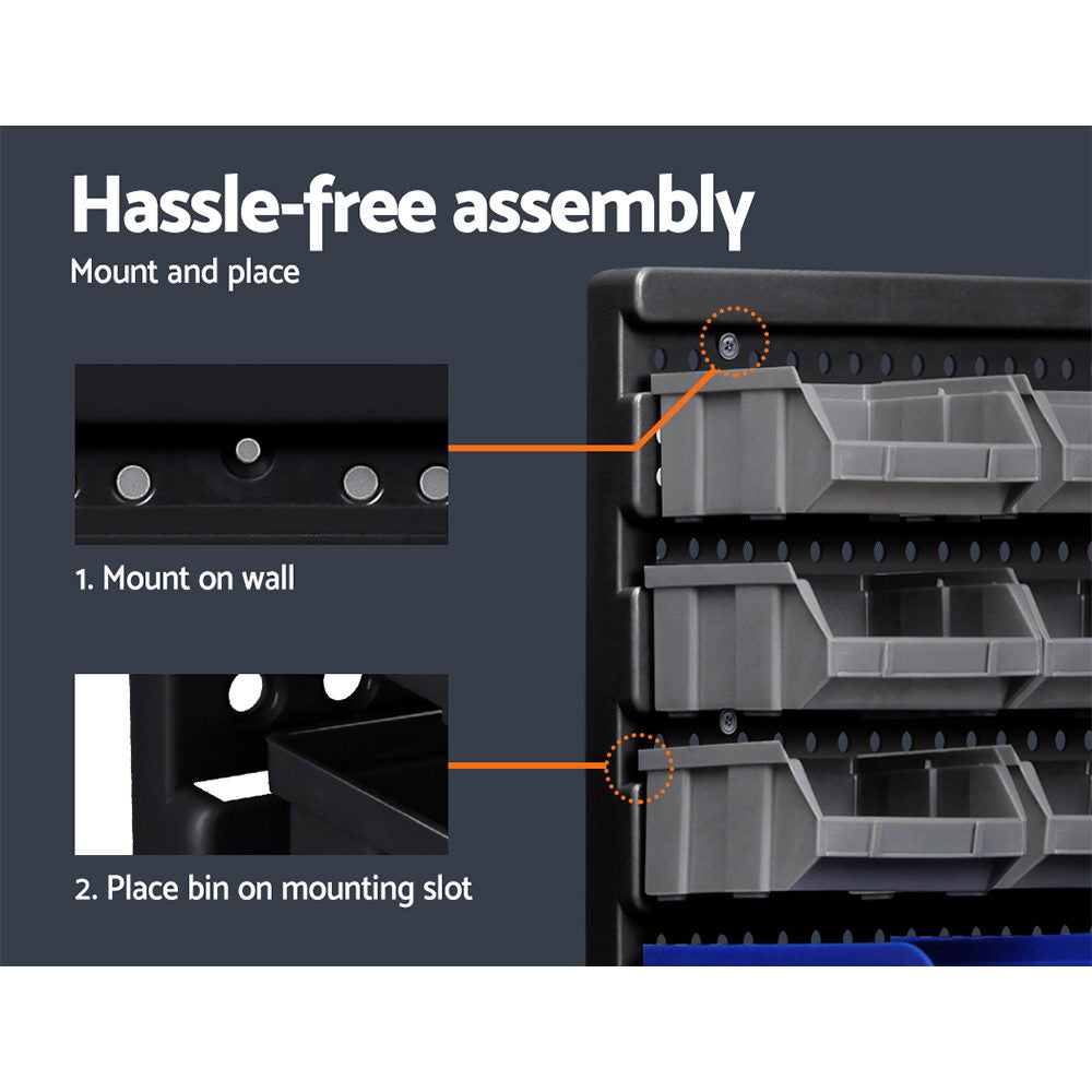 Marlook 60 Storage Bin Rack Wall Mounted