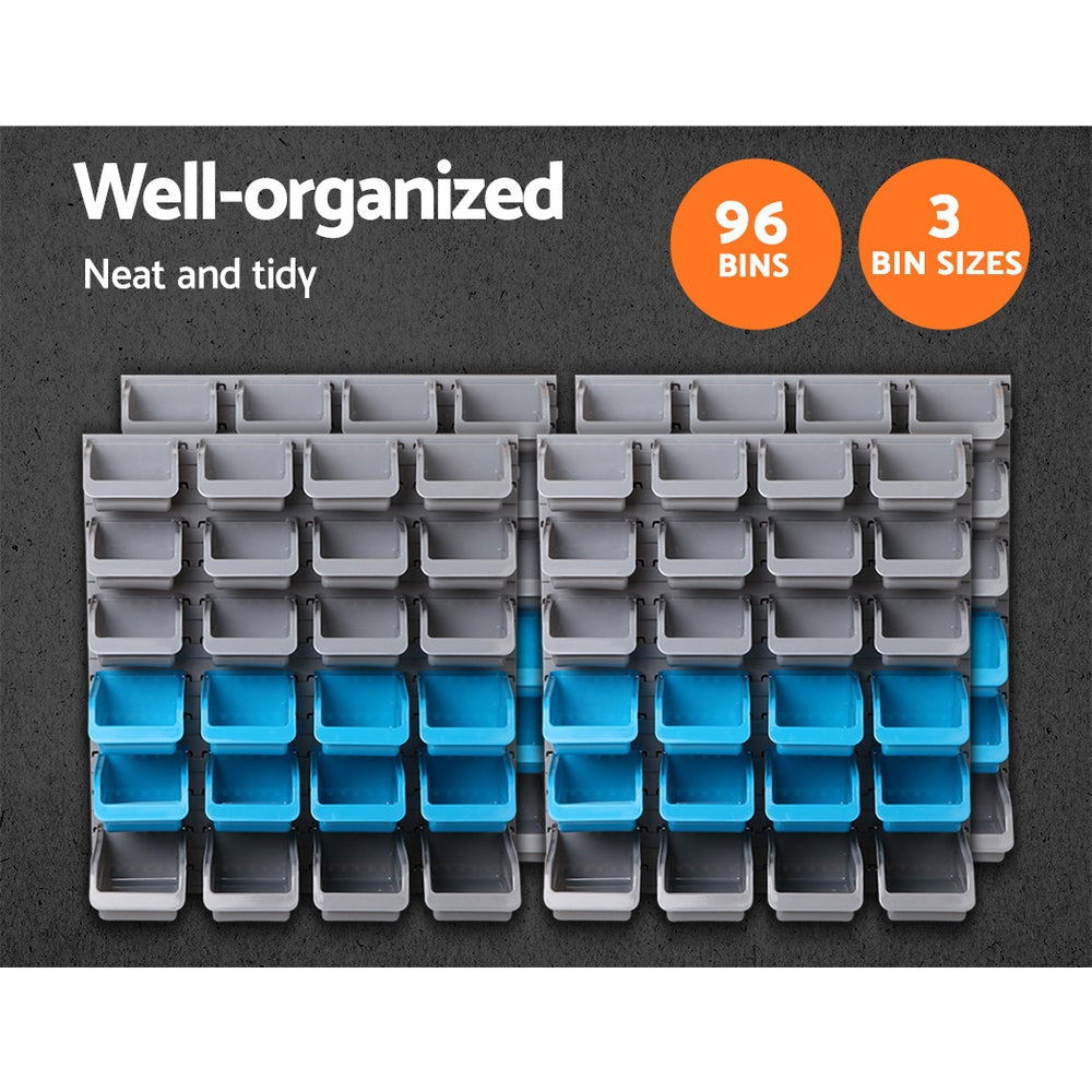 Marlook 96 Storage Bin Rack Wall Mounted