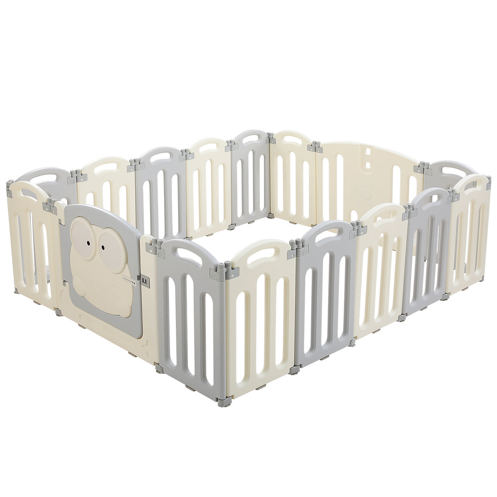 Marlook Baby Playpen 16 Panels Foldable Toddler Fence Safety Play Activity Centre