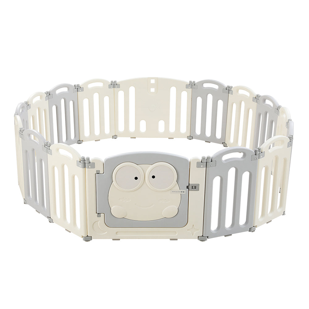 Marlook Baby Playpen 16 Panels Foldable Toddler Fence Safety Play Activity Centre