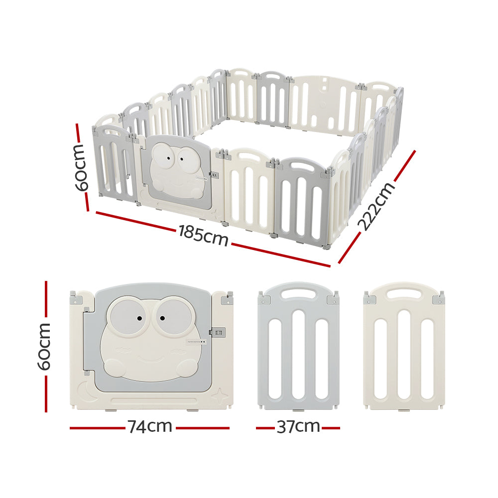 Marlook Baby Playpen 20 Panels Foldable Toddler Fence Safety Play Activity Centre