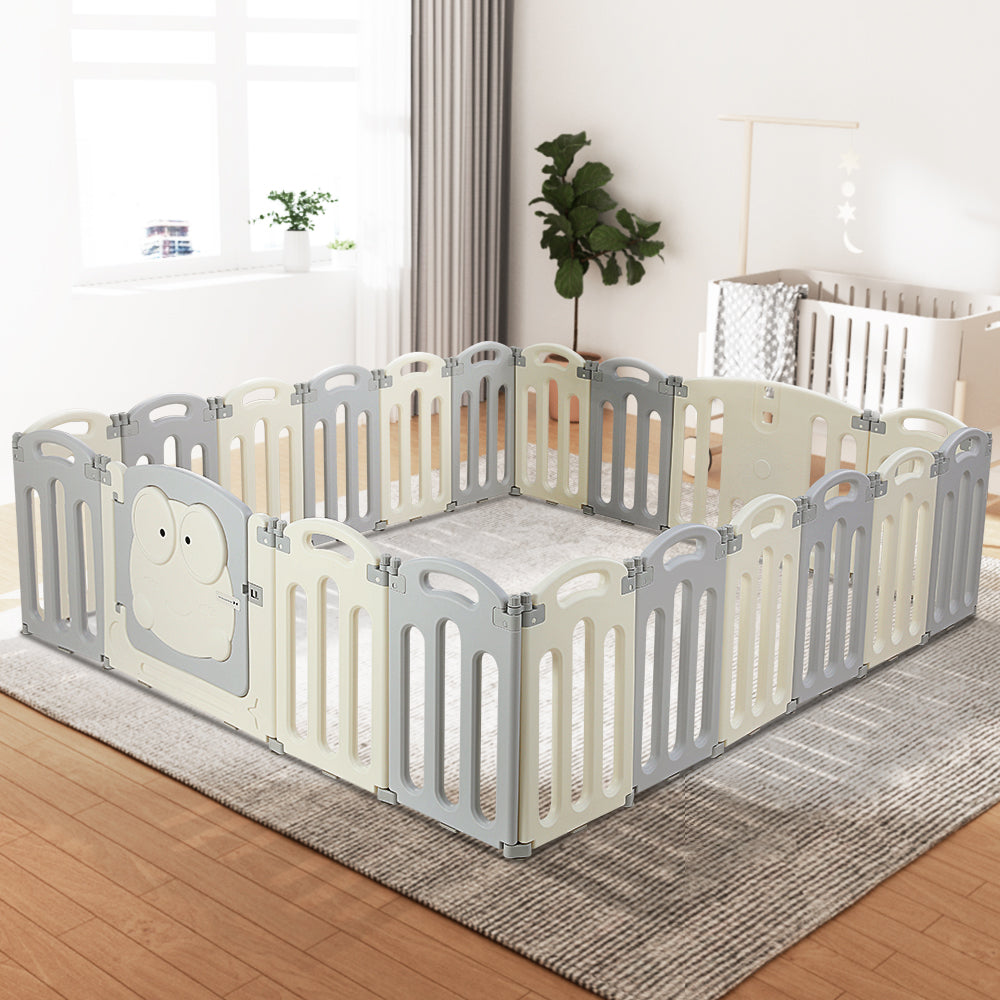 Marlook Baby Playpen 20 Panels Foldable Toddler Fence Safety Play Activity Centre