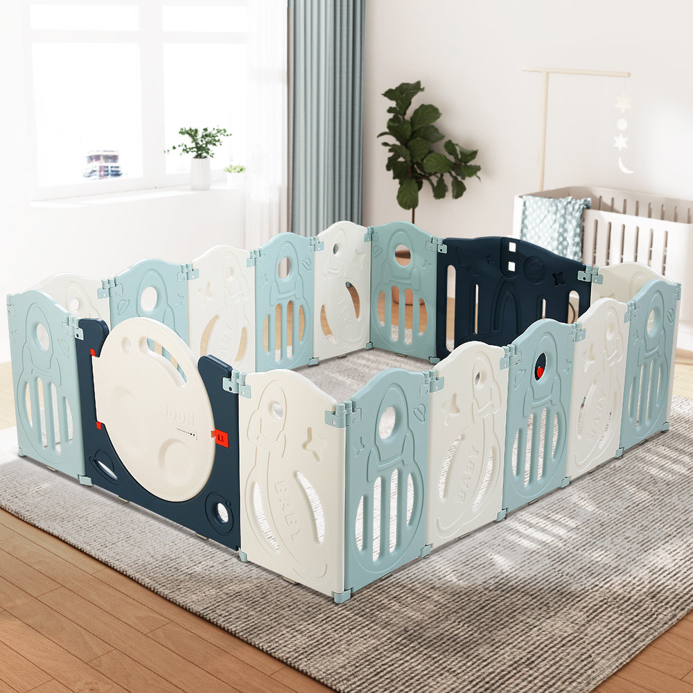 Marlook Baby Playpen 16 Panels Foldable Toddler Fence Safety Play Activity Barrier