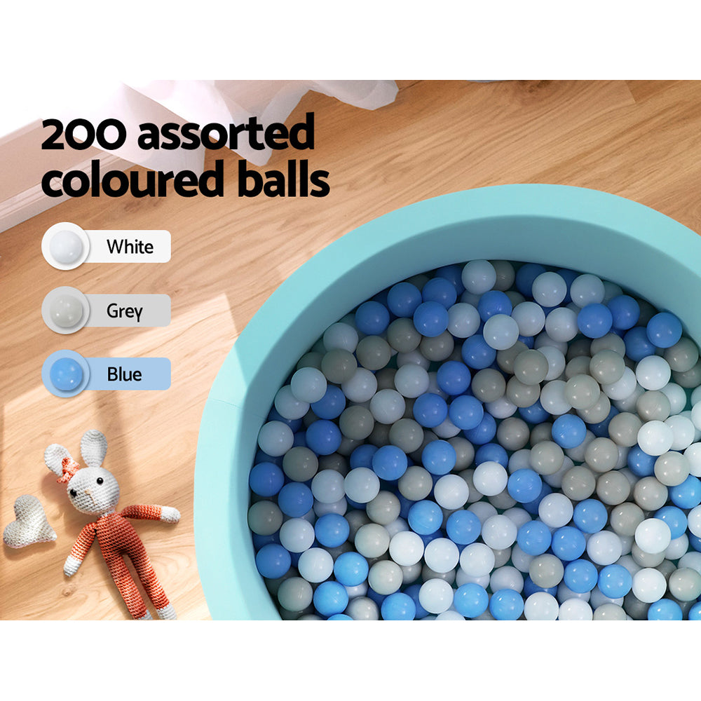 Marlook Kids Ball Pit 90x30cm Ocean Foam Play Pool Barrier Toys Children Blue