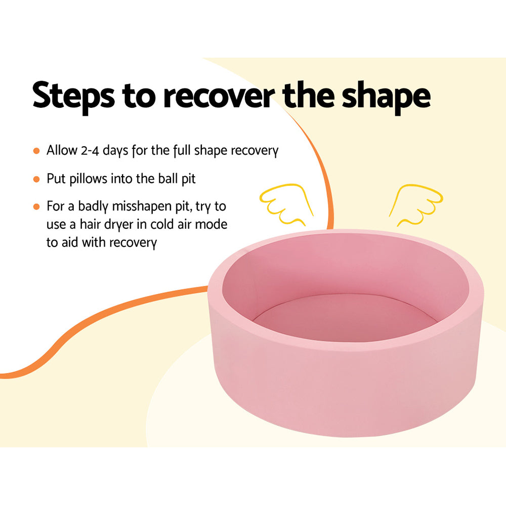 Marlook Kids Ball Pit 90x30cm Ocean Foam Play Pool Barrier Toys Children Pink