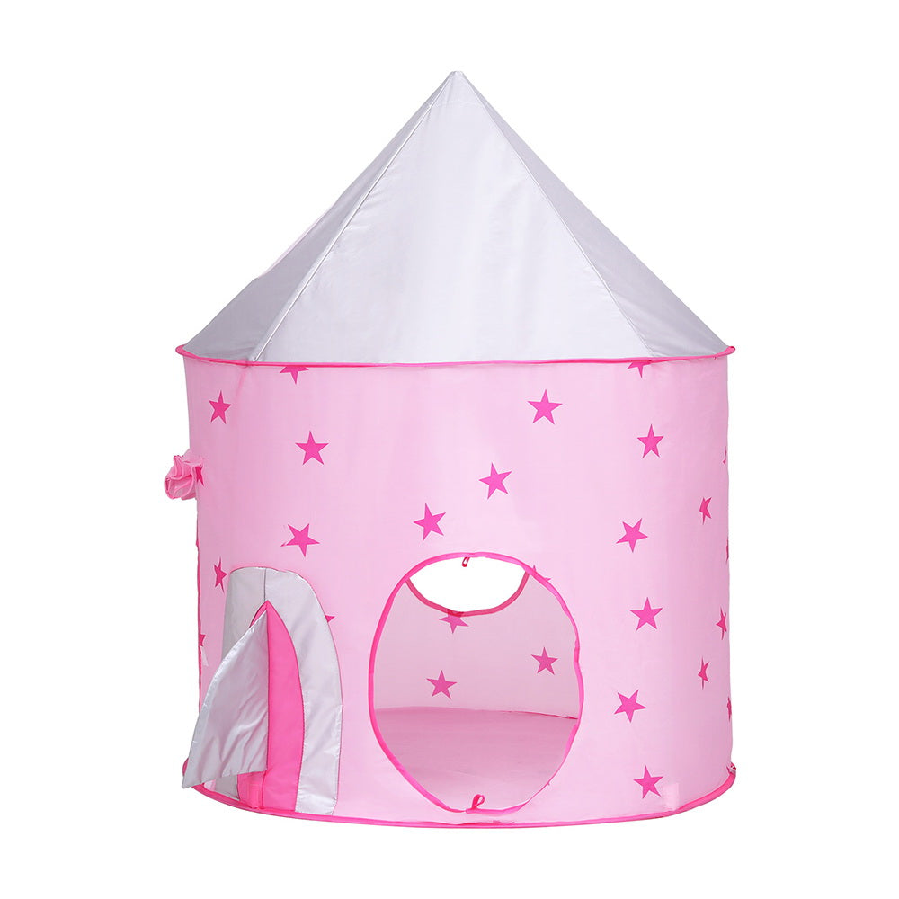 Marlook Kids Playhouse Play Tent Pop Up Castle Crawl Tunnel Basketball Hoop Pink