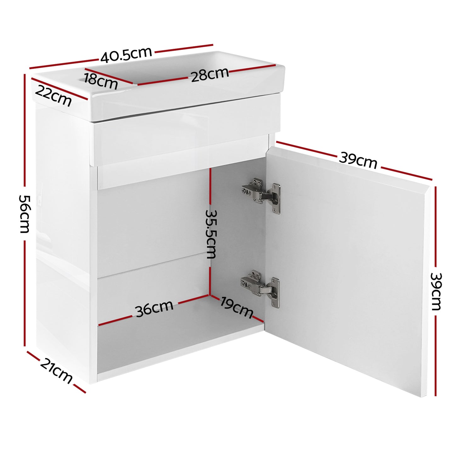 Marlook Vanity Unit 400mm with Basin White
