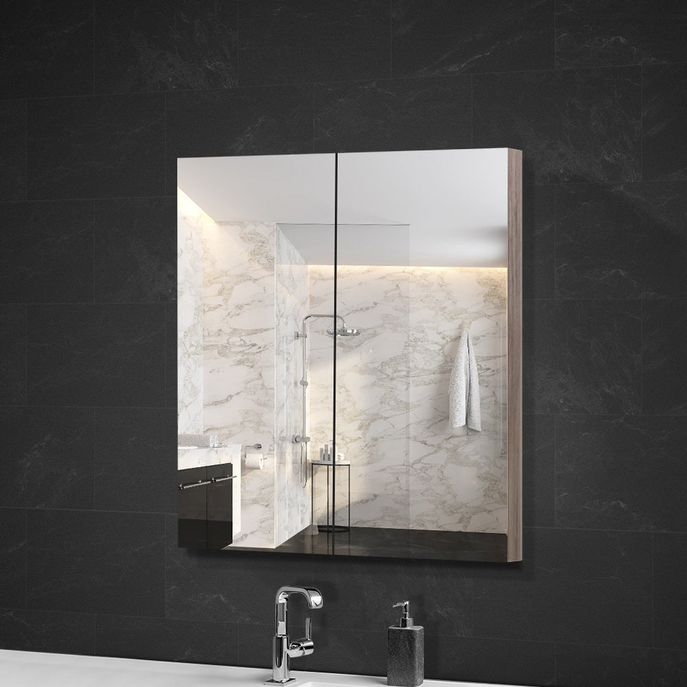 Marlook Bathroom Mirror Cabinet 600x720mm Oak