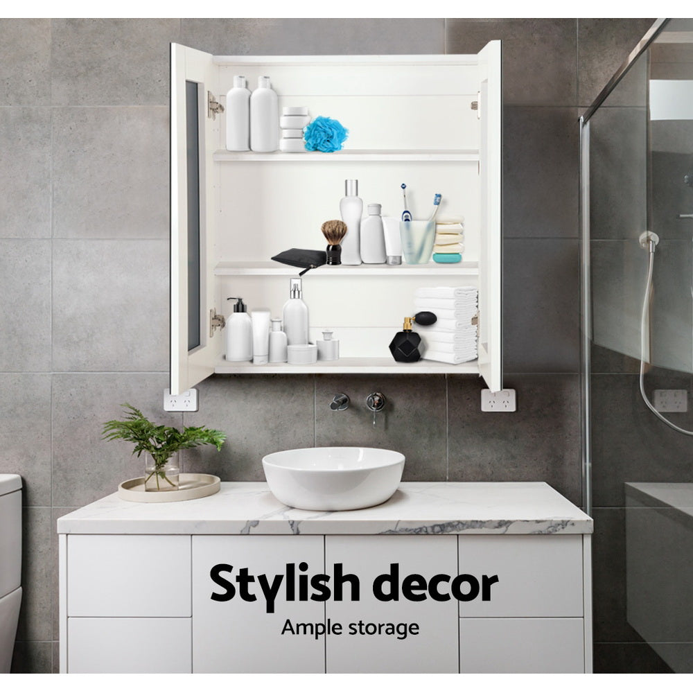 Marlook Bathroom Mirror Cabinet 600x720mm White