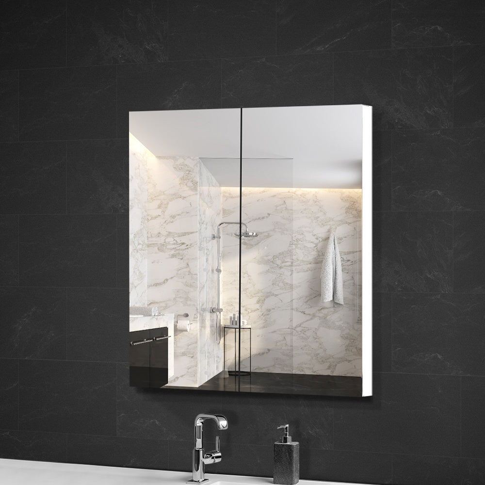 Marlook Bathroom Mirror Cabinet 600x720mm White