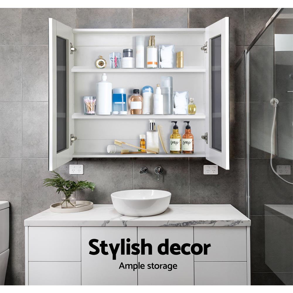 Marlook Bathroom Mirror Cabinet 750x720mm White