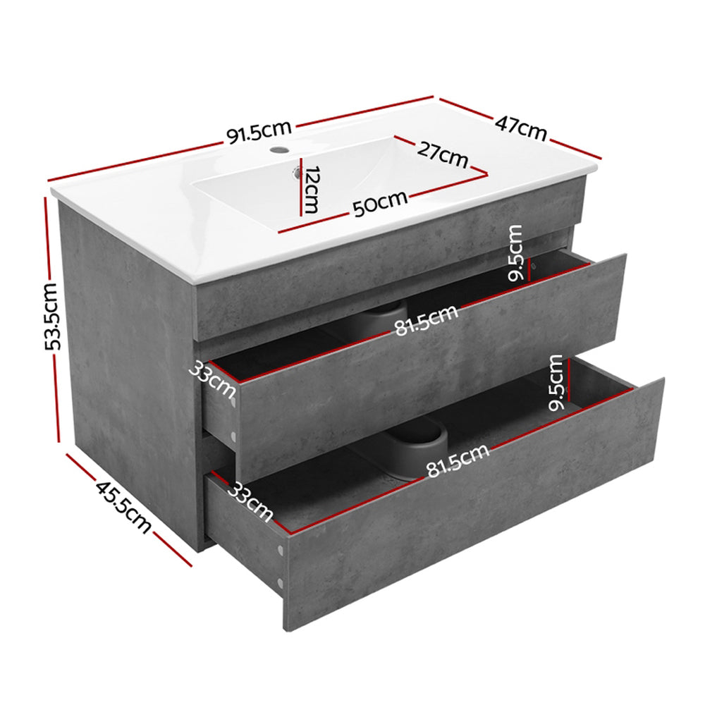 Marlook Vanity Unit 915mm with Basin Grey