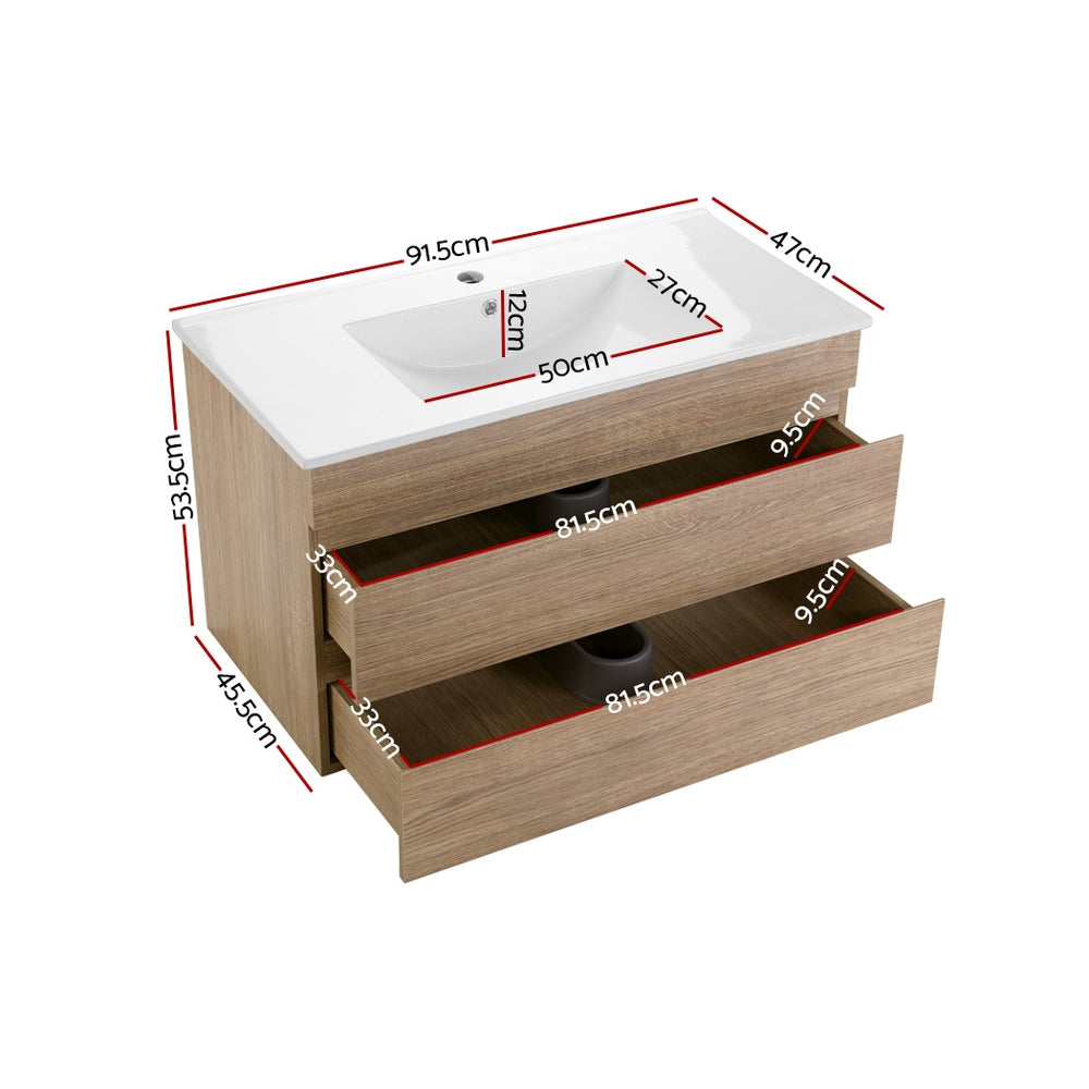 Marlook Vanity Unit 915mm with Basin Oak