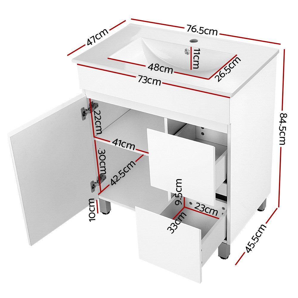 Marlook Vanity Unit 765mm Freestanding Basin Cabinet