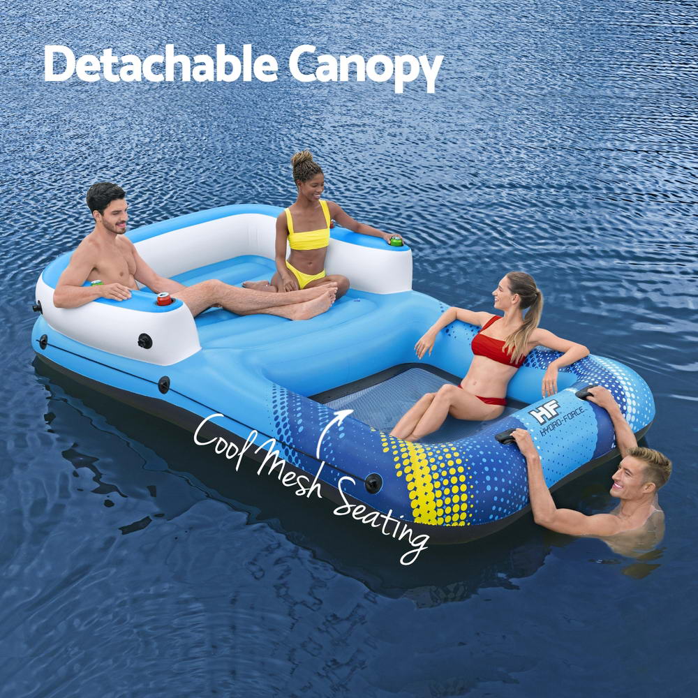 Marlook Inflatable Floating Island Float Lounger Sunshade Pool Bed 3.05Mx1.86M