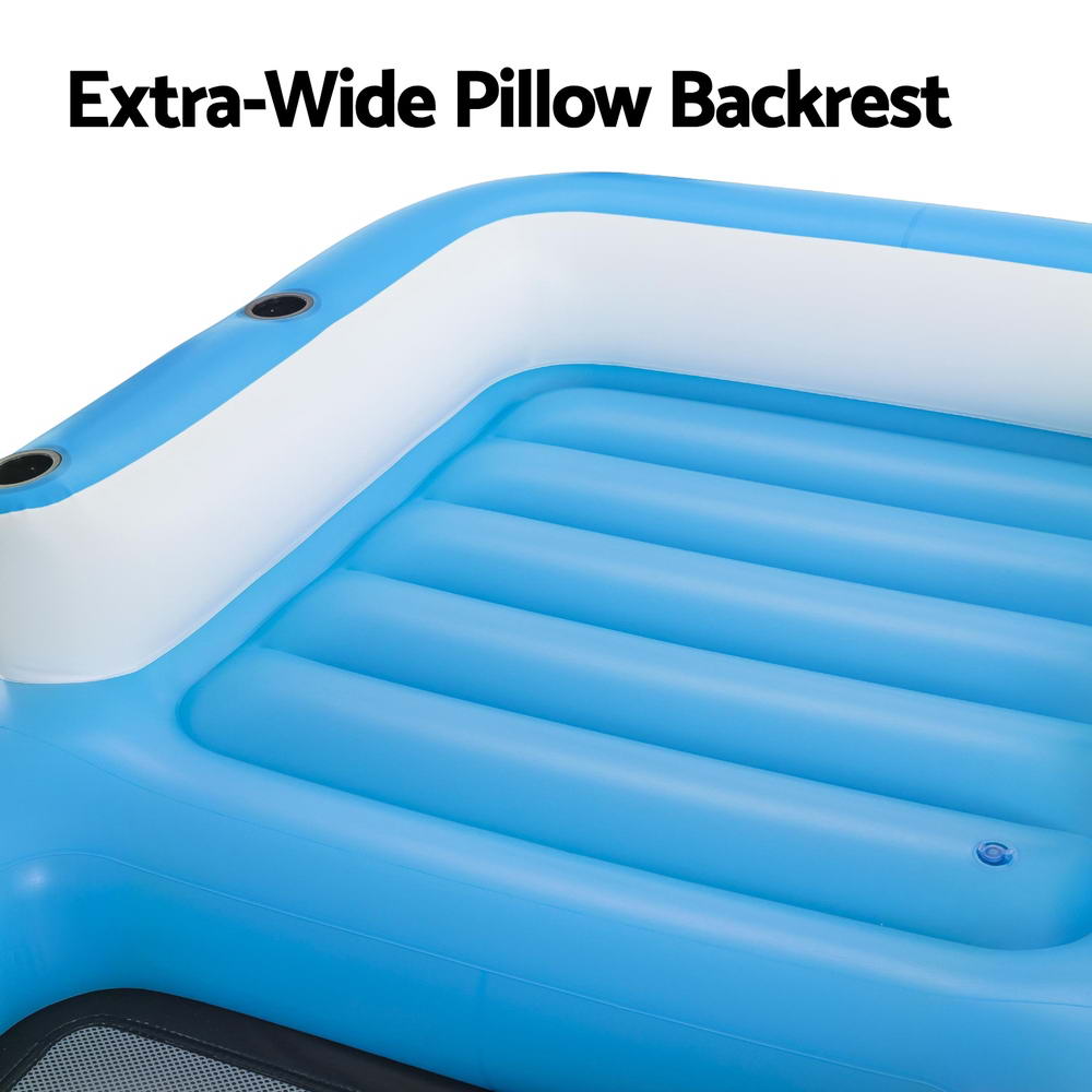 Marlook Inflatable Floating Island Float Lounger Sunshade Pool Bed 3.05Mx1.86M