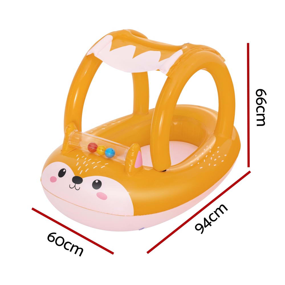 Marlook Kids Inflatable Fox Swim Float Floating Seat Canopy Pool Toys 94x66CM