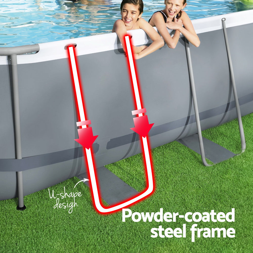 Marlook Swimming Pool 427x250x100cm Steel Frame Above Ground Pools Filter Pump Ladder 7250L