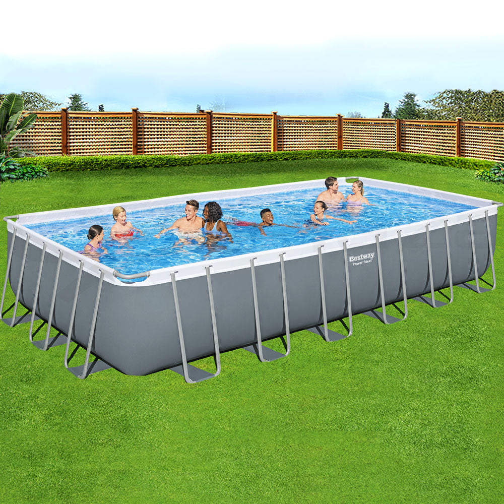 Marlook Swimming Pool 732x366x132cm Steel Frame Above Ground Pools Ladder 30045L