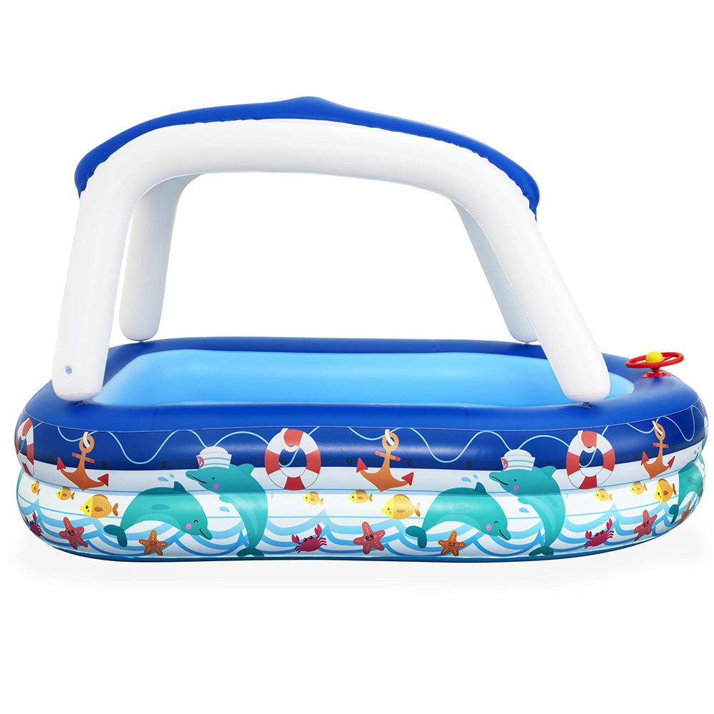 Marlook Kids Pool 213x155x132cm Inflatable Swimming w/ Canopy Play Pools 282L