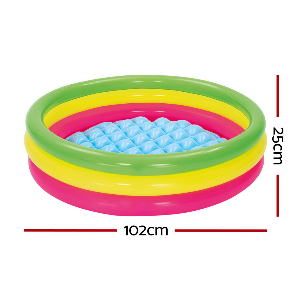 Marlook Kids Inflatable Pool Above Ground Round Splash Pool 102x102x25cm