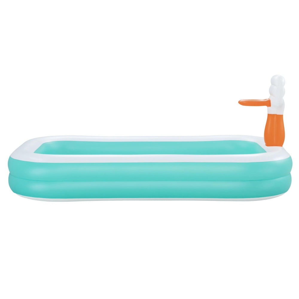 Marlook Kids Inflatable Pool Above Ground Play Pools Basketball Hoop 251x168cm