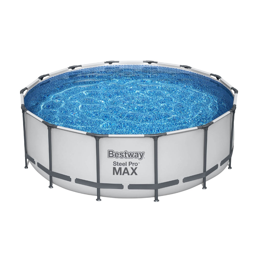 Marlook Swimming Pool 427x427x122cm Steel Frame Above Ground Pools Round Filter Pump Ladder