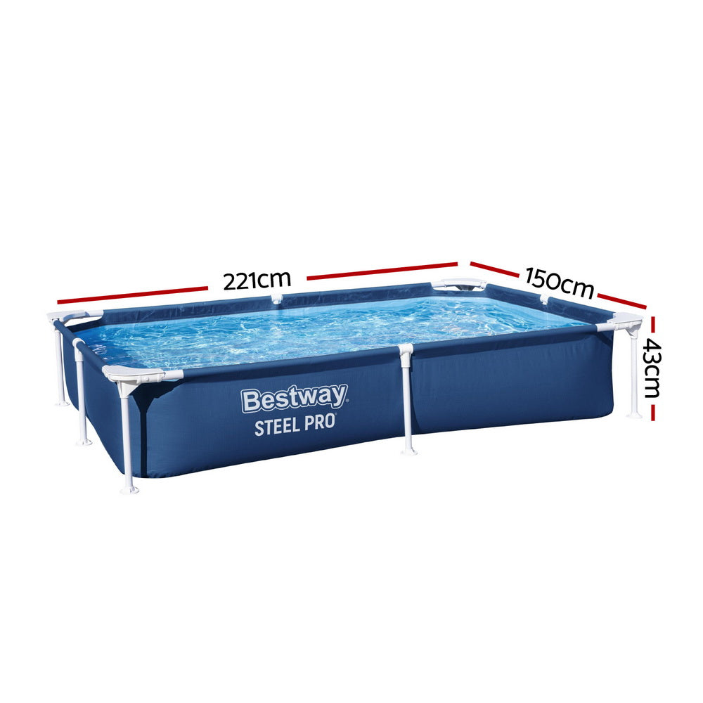 Marlook Swimming Pool 221x150x43cm Steel Frame Above Ground Pools 1200L
