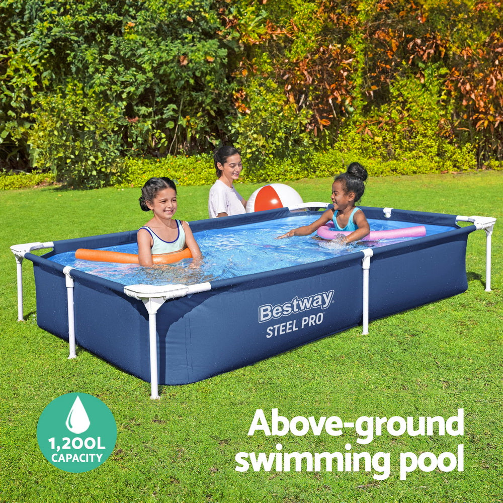 Marlook Swimming Pool 221x150x43cm Steel Frame Above Ground Pools 1200L