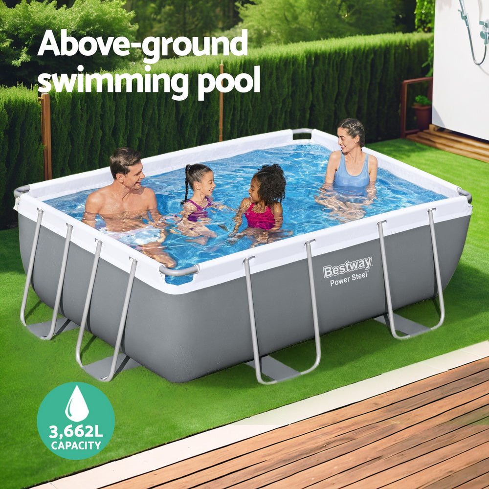 Marlook Swimming Pool 282x196x84cm Steel Frame Above Ground Pools Filter Pump 3662L