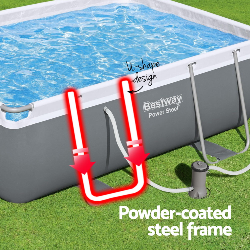 Marlook Swimming Pool 282x196x84cm Steel Frame Above Ground Pools Filter Pump 3662L