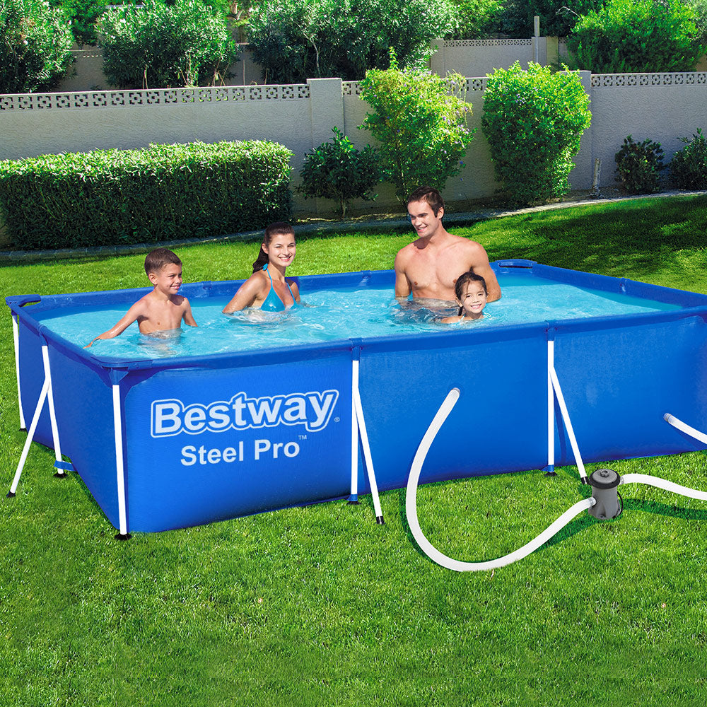 Marlook Swimming Pool 400x211x81cm Steel Frame Above Ground Pools w/ Filter Pump 5700L