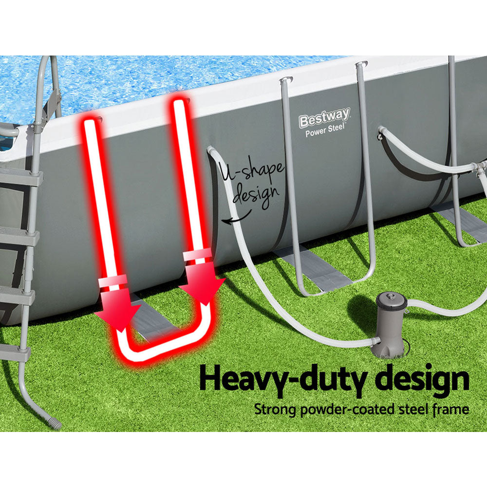 Marlook Swimming Pool 412x201x122cm Steel Frame Above Ground Pools Filter Pump Ladder 8124L