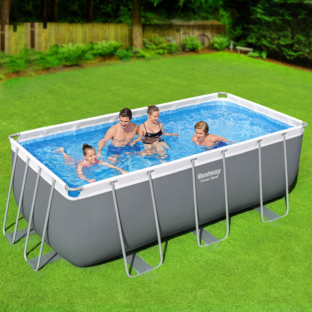 Marlook Swimming Pool 412x201x122cm Steel Frame Above Ground Pools Filter Pump Ladder 8124L