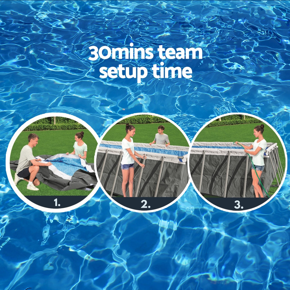 Marlook Swimming Pool 549x274x122cm Steel Frame Above Ground Pools Filter Pump Ladder 14812L