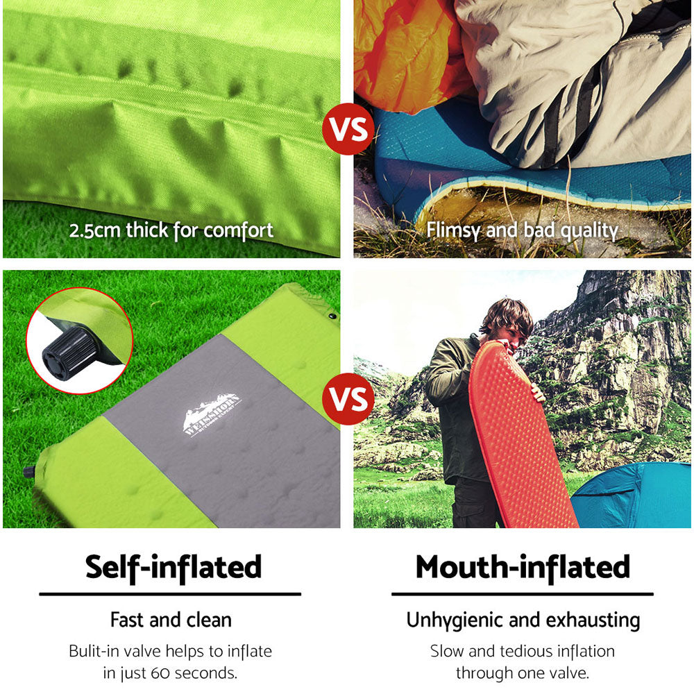 Marlook Self Inflating Mattress Camping Sleeping Mat Air Bed Pad Single Green