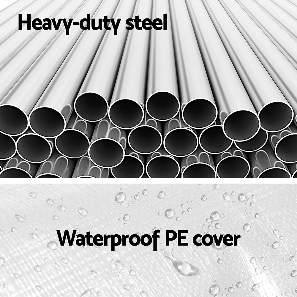 Marlook Carports 6x6m Carport Kits Steel Shelter Gazebo Canopy Garage Portable Garden Shed