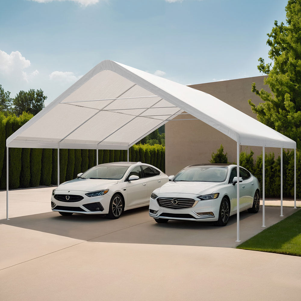 Marlook Carports 6x6m Carport Kits Steel Shelter Gazebo Canopy Garage Portable Garden Shed