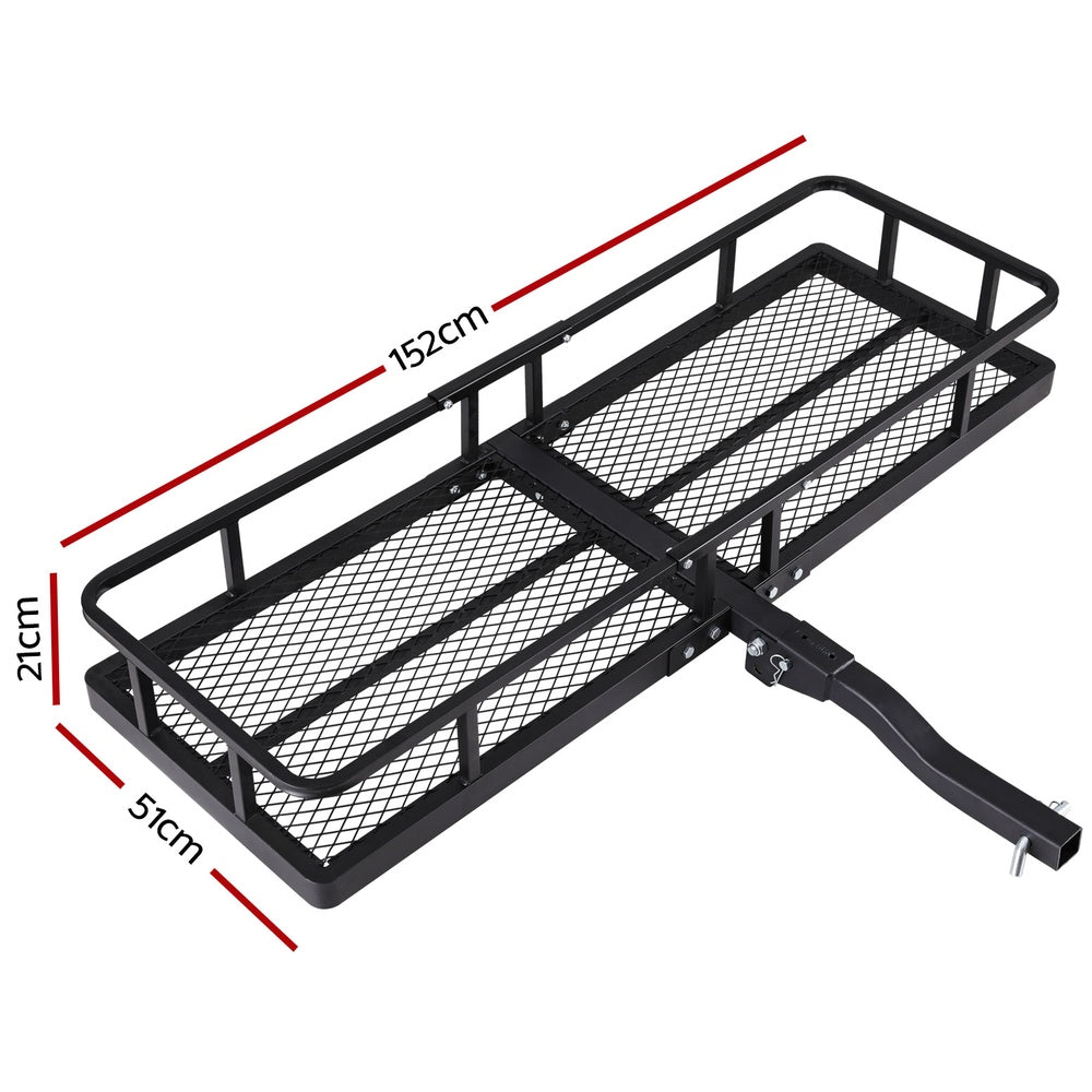 Marlook Universal Car Roof Rack Foldable Hitch Basket Cargo Carrier 152cm Black