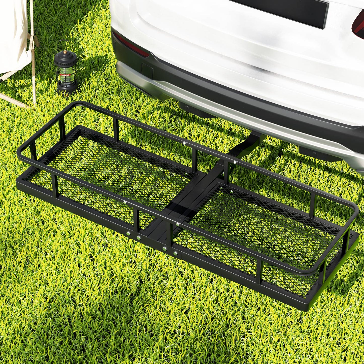 Marlook Universal Car Roof Rack Foldable Hitch Basket Cargo Carrier 152cm Black