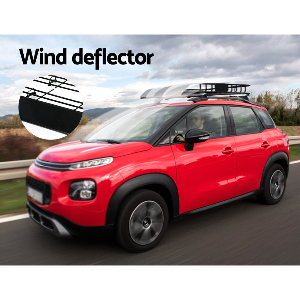 Marlook Universal Car Roof Rack Basket Luggage Vehicle Cargo Carrier 111cm Black