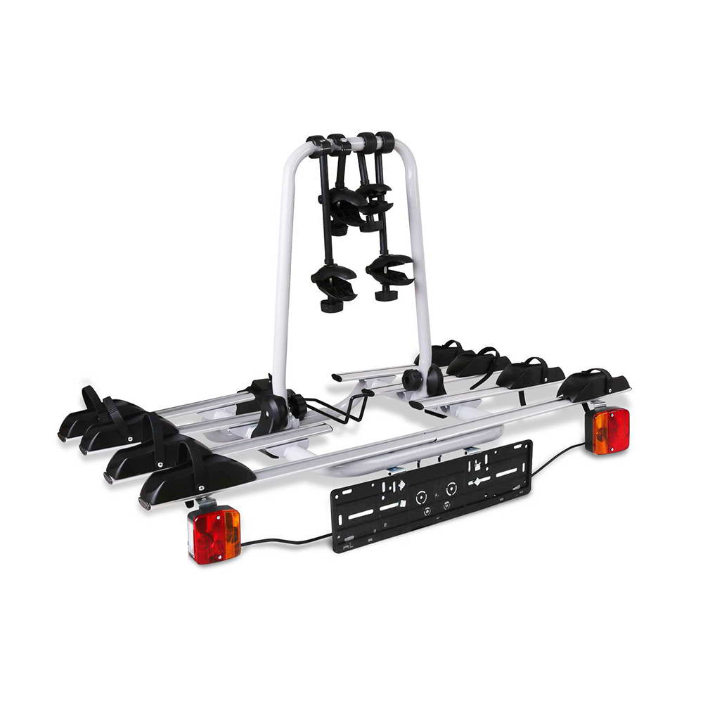Marlook 4 Bicycle Bike Carrier Rack Car Towbar Hitch Ball Mount Tail light Silver