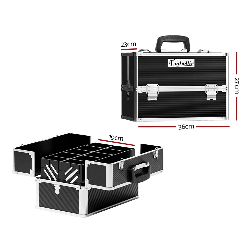 Marlook Portable Cosmetic Beauty Makeup Case- Black