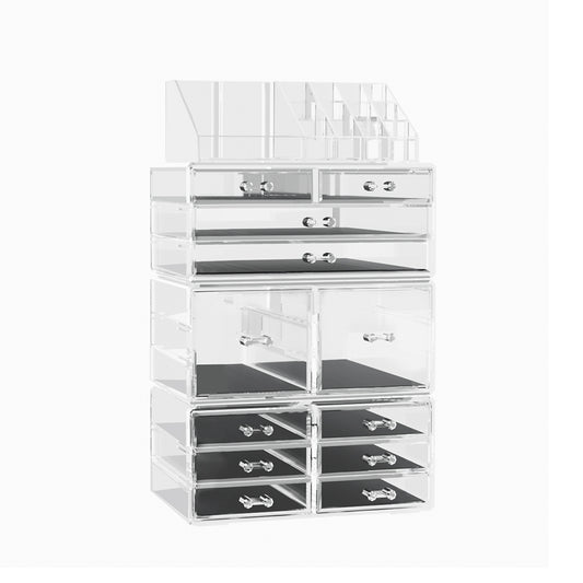 Marlook Makeup Case Acrylic Cosmetic Organizer Storage Box Jewellery Holder