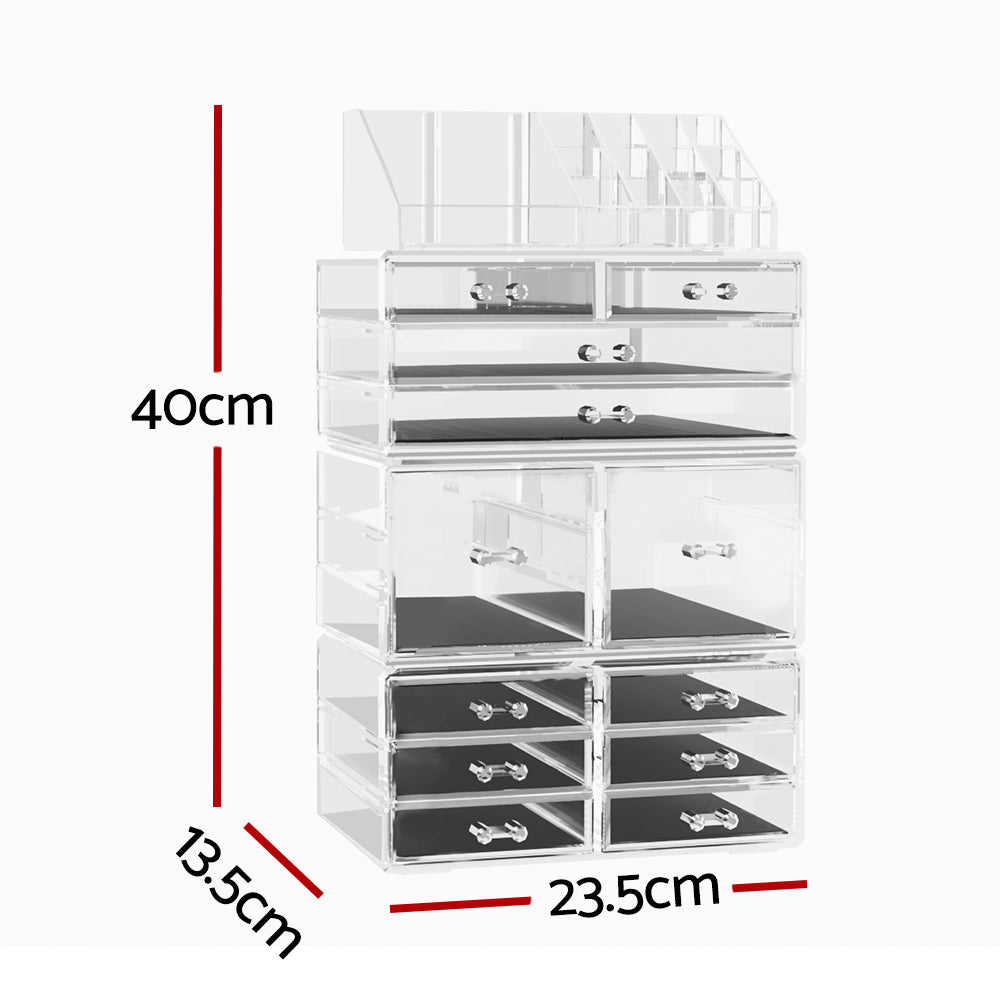 Marlook Makeup Case Acrylic Cosmetic Organizer Storage Box Jewellery Holder