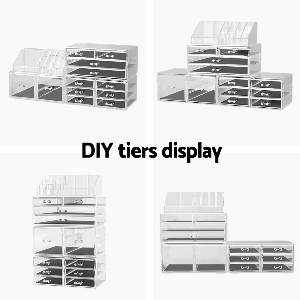 Marlook Makeup Case Acrylic Cosmetic Organizer Storage Box Jewellery Holder