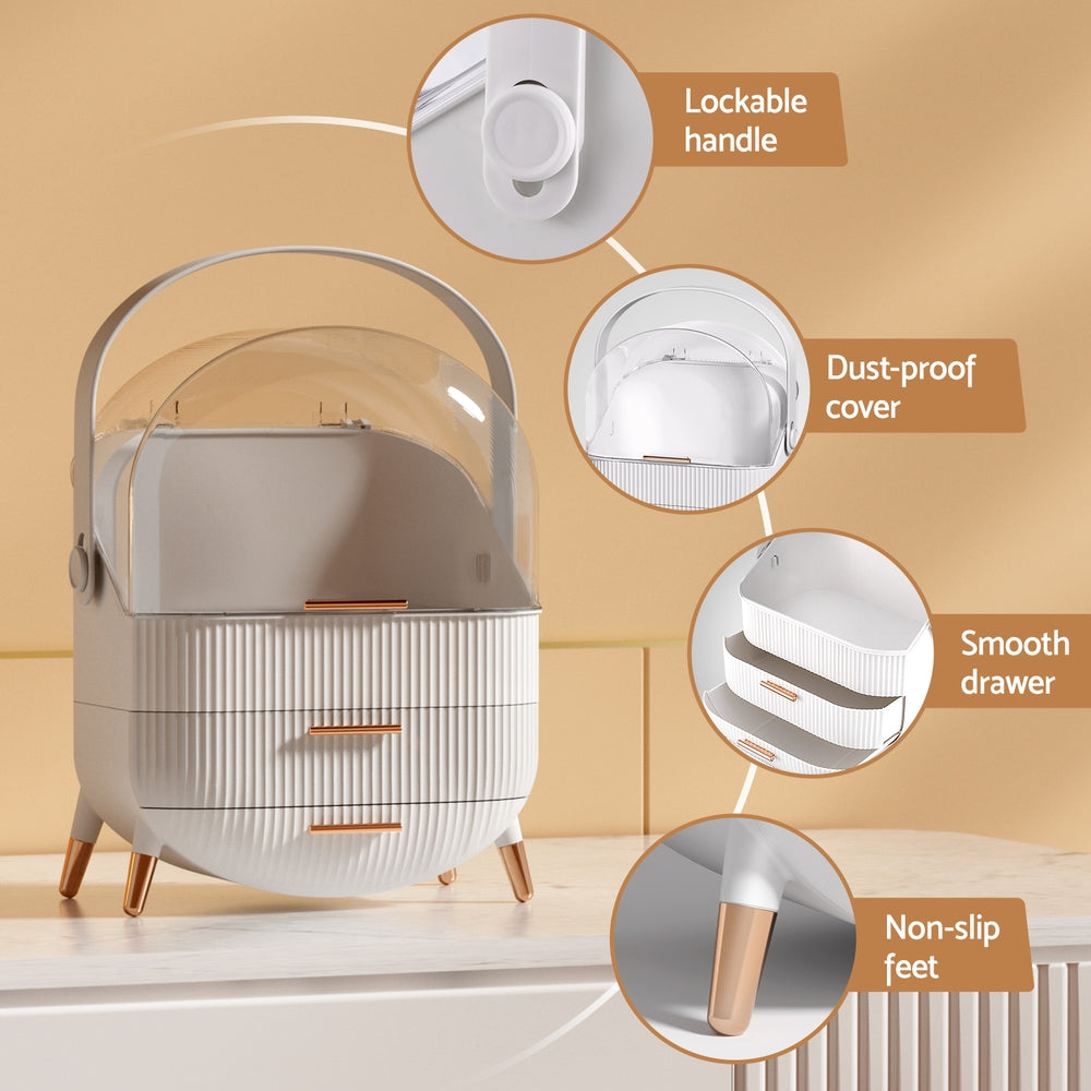 Marlook Makeup Case Portable Cosmetic Organizer Storage Box Jewellery Holder