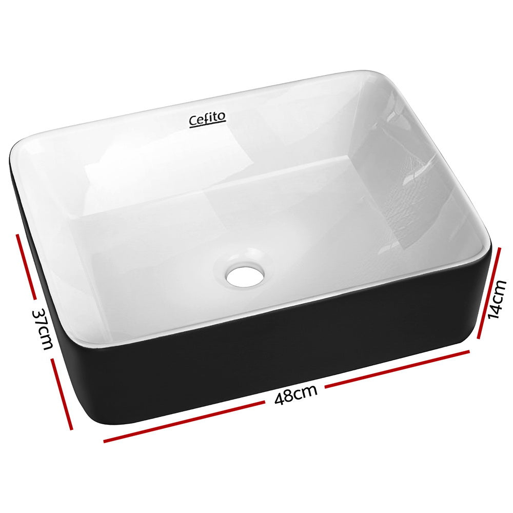 Marlook Bathroom Basin Ceramic Vanity Sink Hand Wash Bowl 48x37cm