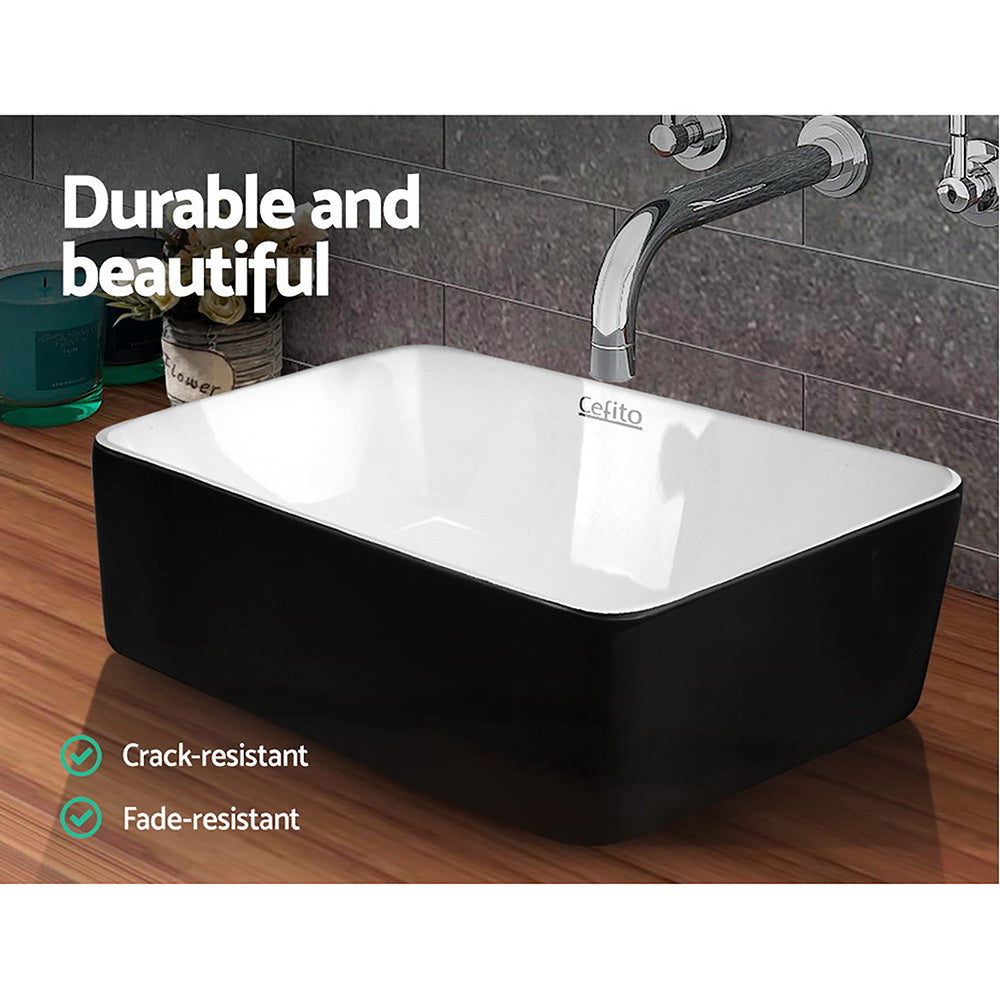 Marlook Bathroom Basin Ceramic Vanity Sink Hand Wash Bowl 48x37cm
